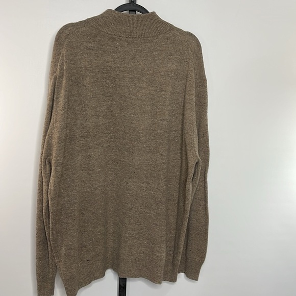 Josh A Banks Men’s Lambswool Grandpa Sweater 1/4 Zip Brown Preppy Sz 2XL - Picture 6 of 11